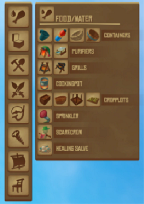 Raft Crafting Recipes